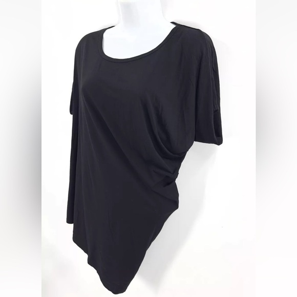 Peruvian Connection Asymmetric Top Womens M Black Pima Cotton Modal Stretch - Picture 2 of 9